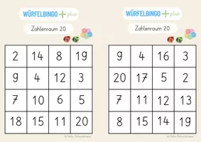 Vorschau - Spiele - Würfelbingo Mathe ZR 20 Addition - Seite 2