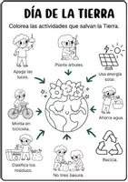 Vista previa - Hojas de trabajo - Colorea las actividades que salvan la Tierra - Portada