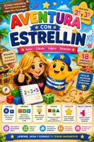 Vista previa - Juegos / Gamificación - Aventura con Estrellín. Juego manipulativo imprimible. Verano. 2º y 3º primaria. Repaso. - Portada