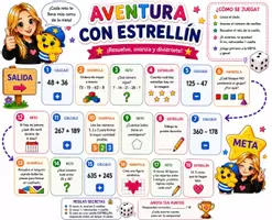 Vista previa - Juegos / Gamificación - Aventura con Estrellín. Juego manipulativo imprimible. Verano. 2º y 3º primaria. Repaso. - página 2