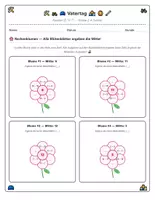 Vorschau - Arbeitsblätter - Rechenblumen Vatertag Grundrechenarten Plus Minus Klasse 1-2 - Seite 1