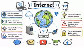 Vorschau - Arbeitsblätter - Lernposter + Arbeitsblatt "Internet" + Onlineübung & MP3 + Mindmap + Infografik - Seite 2