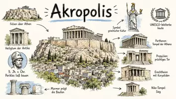 Vorschau - Arbeitsblätter - Arbeitsblatt zum Thema "Akropolis" + Onlineübung & MP3 + Mindmap + Infografik - Seite 1
