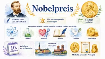 Vorschau - Arbeitsblätter - Arbeitsblatt "Nobelpreis" + Onlineübung & MP3 + Infografik - Seite 1