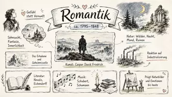 Vorschau - Arbeitsblätter - Lernposter + Arbeitsblätter zum Thema "Romantik" + Lösung & MP3 + Mindmap + Infografik - Seite 2