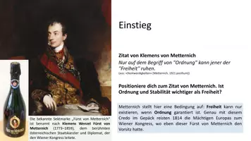 Vorschau - Stundenentwürfe - Unterrichtseinheit: Der Wiener Kongress - Rückkehr zur alten Ordnung? - Seite 1