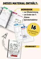 Vorschau - Unterrichtsreihen - Englisch Wiederholungsheft | 7. Klasse | 16 Arbeitsblätter | workbook mit Lösungen - Seite 1