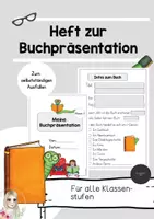 Vorschau - Arbeitsblätter - Heft zur Buchpräsentation für alle Klassenstufen - Deckblatt