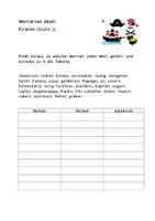 Vorschau - Arbeitsblätter - Wortarten Piraten - Nomen, Verben & Adjektive üben - Deckblatt