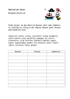 Vorschau - Arbeitsblätter - Wortarten Piraten - Nomen, Verben & Adjektive üben - Seite 1