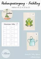 Vorschau - Arbeitsblätter - Rechenspaziergang - Frühling (ZR 20 Addition mit ZÜ) - Deckblatt
