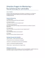 Vorschau - Arbeitsblätter - Zirkuläres Fragen, Coaching/Mentoring, Schüler- und Lerncoach - Seite 1