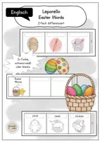 Vorschau - Mal- und Bastelvorlagen - Englisch Leporello Ostern "Easter Words" - Deckblatt