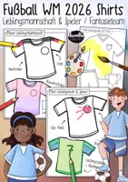 Vorschau - Arbeitsblätter - Fußball-WM 2026 - T-Shirts gestalten | Lieblingsmannschaft, Lieblingsspieler & Fantasieteam - Deckblatt