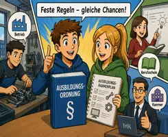 Vorschau - Stundenentwürfe - Wer legt fest, was in der Ausbildung gelernt wird? Ausbildungsordnung & Ausbildungsrahmenplan einfach erklärt! Lernsituation mit Zusatzmaterial (Tafelbild und Erweiterungsaufgaben in 2 Niveaustufen)! - Deckblatt