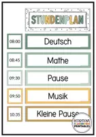 Vorschau - Poster - Tagestransparenz Boho Grün | Klassenzimmer Deko | Stundenplan - Seite 2