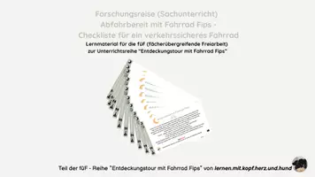 Vorschau - Unterrichtsreihen - Mission Forschunsgreise: Entdeckungstour mit Fahrrad Fips - Fahrrad Checkliste - Deckblatt