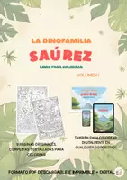 Vista previa - Manualidades / Dibujos para colorear - Libro con páginas para colorear La Dinofamilia Saúrez: Volumen I - Portada