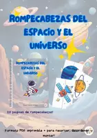 Vista previa - Juegos / Gamificación - Cuadernillo de Rompecabezas temático del espacio y el universo - Portada