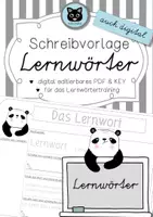 Vorschau - Arbeitsblätter - Lernwörter - Training | für alle Sprachen | editierbar! - Deckblatt