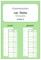 Vorschau - Spiele - Klammerkarten 4er Reihe (Einmaleins Übungsspiel) - Deckblatt