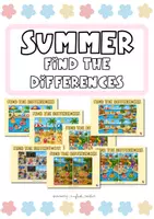 Vista previa - Tarjetas / Manipulativos - SUMMER FIND THE DIFFERENCES - Portada