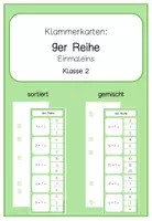 Vorschau - Spiele - Klammerkarten 9er Reihe (Einmaleins Übungsspiel) - Deckblatt