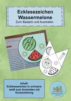 Vorschau - Mal- und Bastelvorlagen - Sommer Lesezeichen Ecke Wassermelone - Deckblatt