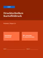 Vorschau - Arbeitsblätter - Kartoffeldruck: Interaktives Arbeitsheft Kunst Klasse 2-4 (Freiarbeit) - Seite 1
