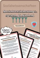 Vorschau - Arbeitsblätter - Sozialversicherungssystem (5 Säulen) – Kranken-, Renten-,Pflege-,Unfall- & Arbeitslosenversicherung | Politik/Sowi Oberstufe - Deckblatt