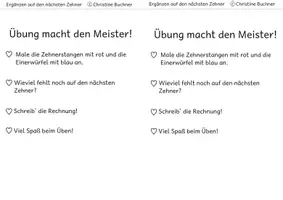 Vorschau - Arbeitsblätter - Arbeitsheft Ergänzen auf den nächsten Zehner + Darstellung - Seite 1