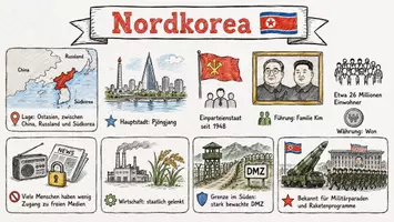 Vorschau - Arbeitsblätter - Lernposter + Arbeitsblätter zum Thema "Nordkorea" + Lösung & MP3 + Mindmap + Infografiken - Seite 2