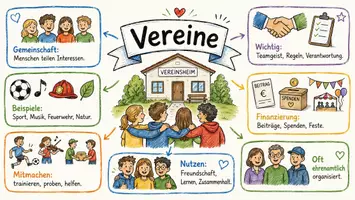 Vorschau - Arbeitsblätter - AB mit Fragen zum Thema "Vereine" + Lösungsblatt + Mindmap + Infografik - Seite 1