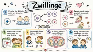 Vorschau - Arbeitsblätter - AB mit Fragen zum Thema "Zwillinge" + Lösungsblatt + Mindmap + Infografik - Seite 1