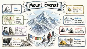 Vorschau - Arbeitsblätter - Lernposter + Arbeitsblätter zum Thema "Mount Everest" + Lösung & MP3 + Mindmap + Infografik - Seite 2