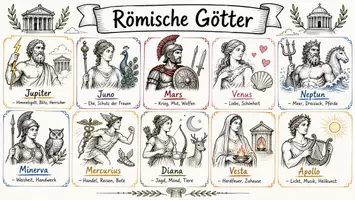 Vorschau - Arbeitsblätter - Lernposter + Arbeitsblätter zum Thema "Römische Götter" + Lösung & MP3 + Mindmap + Infografik - Seite 2
