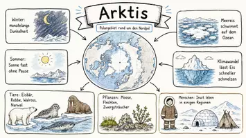 Vorschau - Arbeitsblätter - Arbeitsblatt zum Thema "Arktis" + Onlineübung & MP3 + Mindmap + Infografik - Seite 1