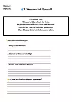 Vorschau - Stundenentwürfe - Wasser – Lesetexte & Arbeitsblätter (Klasse 2–4) | Differenziert mit ⭐ & 2 Lineatur - Seite 2