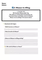 Vorschau - Stundenentwürfe - Wasser – Lesetexte & Arbeitsblätter (Klasse 2–4) | Differenziert mit ⭐ & 2 Lineatur - Seite 3