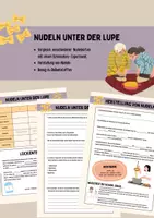 Vorschau - Arbeitsblätter - Nudeln unter der Lupe (Schmecken Experiment, Ballaststoffe) - Deckblatt
