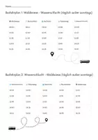 Vorschau - Arbeitsblätter - Tabelle lesen können 5 / Einen BUSFAHRPLAN lesen können + Fragen beantworten können - Seite 1