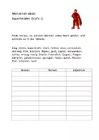 Vorschau - Arbeitsblätter - Wortarten Superhelden - Nomen, Verben & Adjektive üben - Deckblatt