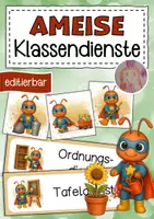 Vorschau - Bildkarten - Ameisenklasse Klassendienste Klassentier Ameise - Deckblatt
