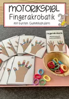 Vorschau - Anderer Materialtyp - Motorikspiel Fingerakrobatik mit bunten Gummibändern - Deckblatt