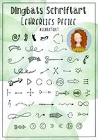 Vorschau - selbst erstellte Cliparts/Grafiken - Dingbats-Schriftart: Lehrerlies Pfeile // Sketchnotes - Deckblatt
