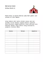 Vorschau - Arbeitsblätter - Wortarten Zirkus - Nomen, Verben & Adjektive üben - Deckblatt