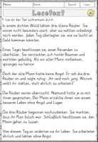 Vorschau - Arbeitsblätter - Märchen - Die drei kleinen Räuber, Lesen und Verstehen Arbeitsblätter mit Lesetext, Fragen - Seite 2