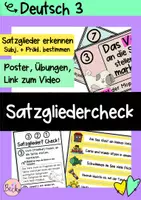 Vorschau - Arbeitsblätter - Satzglieder erkennen und bestimmen (Satzgliedercheck mit Erklärvideo) - Deckblatt