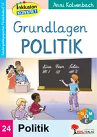 Vorschau - Arbeitsblätter - Grundlagen Politik Sonderpädagogisches Fördermaterial | Demokratie, Parteien, Wahl, Verfassung, Regierung, Kreistag, Inklusion | Politik Förderschule Grundschule Sekundarstufe I Klasse 3-10 Lösungen - Deckblatt