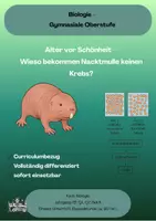 Vorschau - Arbeitsblätter - Krebsentstehung & Zellzyklus - Warum Nacktmulle keinen Krebs bekommen (Biologie, Q1) - Deckblatt